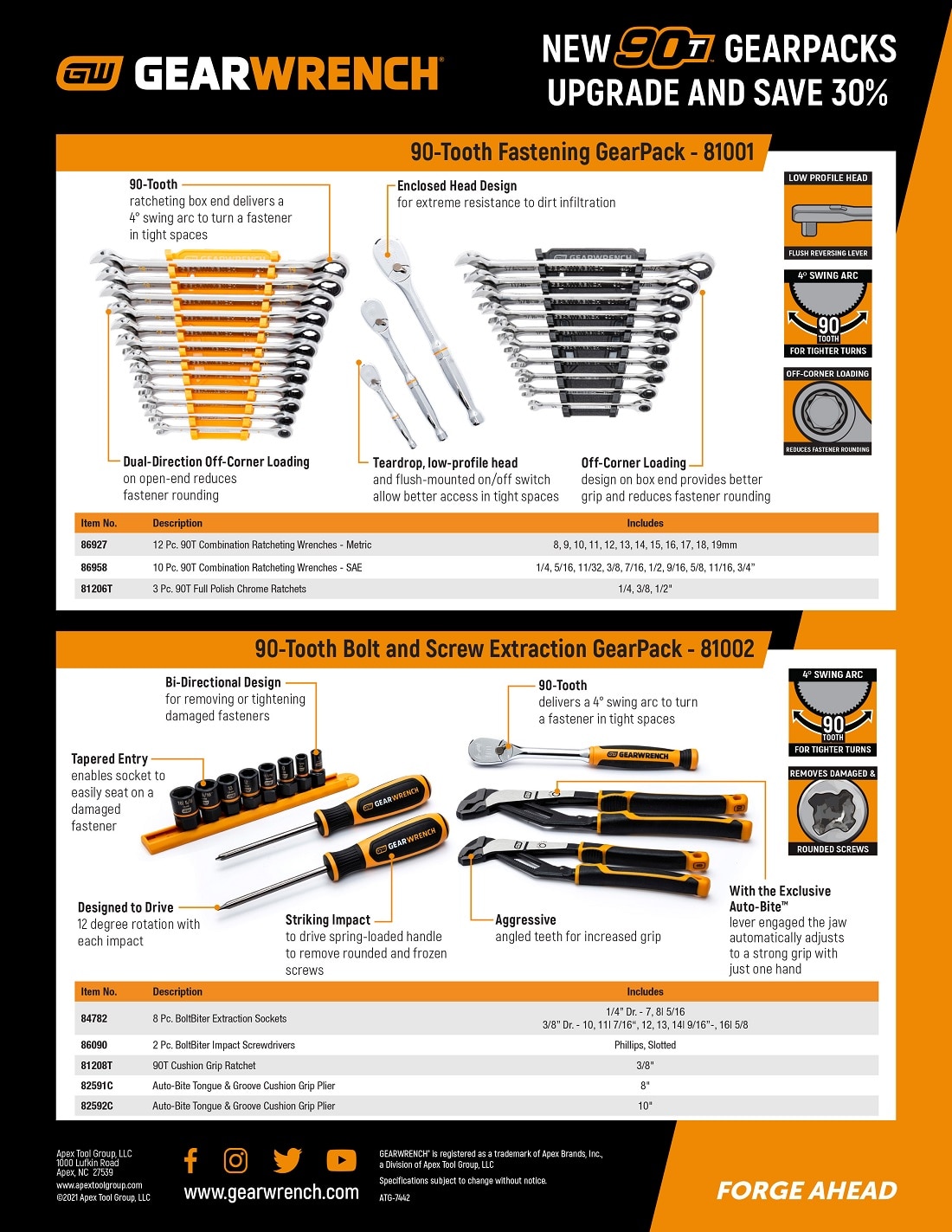 GEARWRENCH 90T Gearpack SAE/Metric Ratcheting Wrench and Ratchet Tool